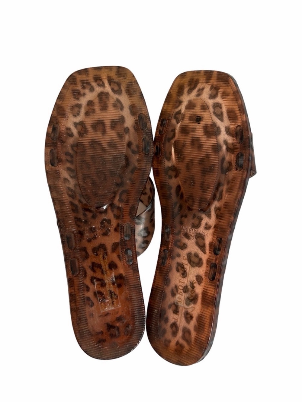 Anthropologie Leopard Print Women's Slide Sandals - Brown